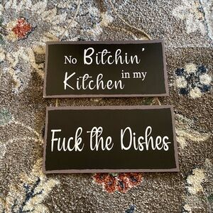 2 Piece Funny Kitchen Signs